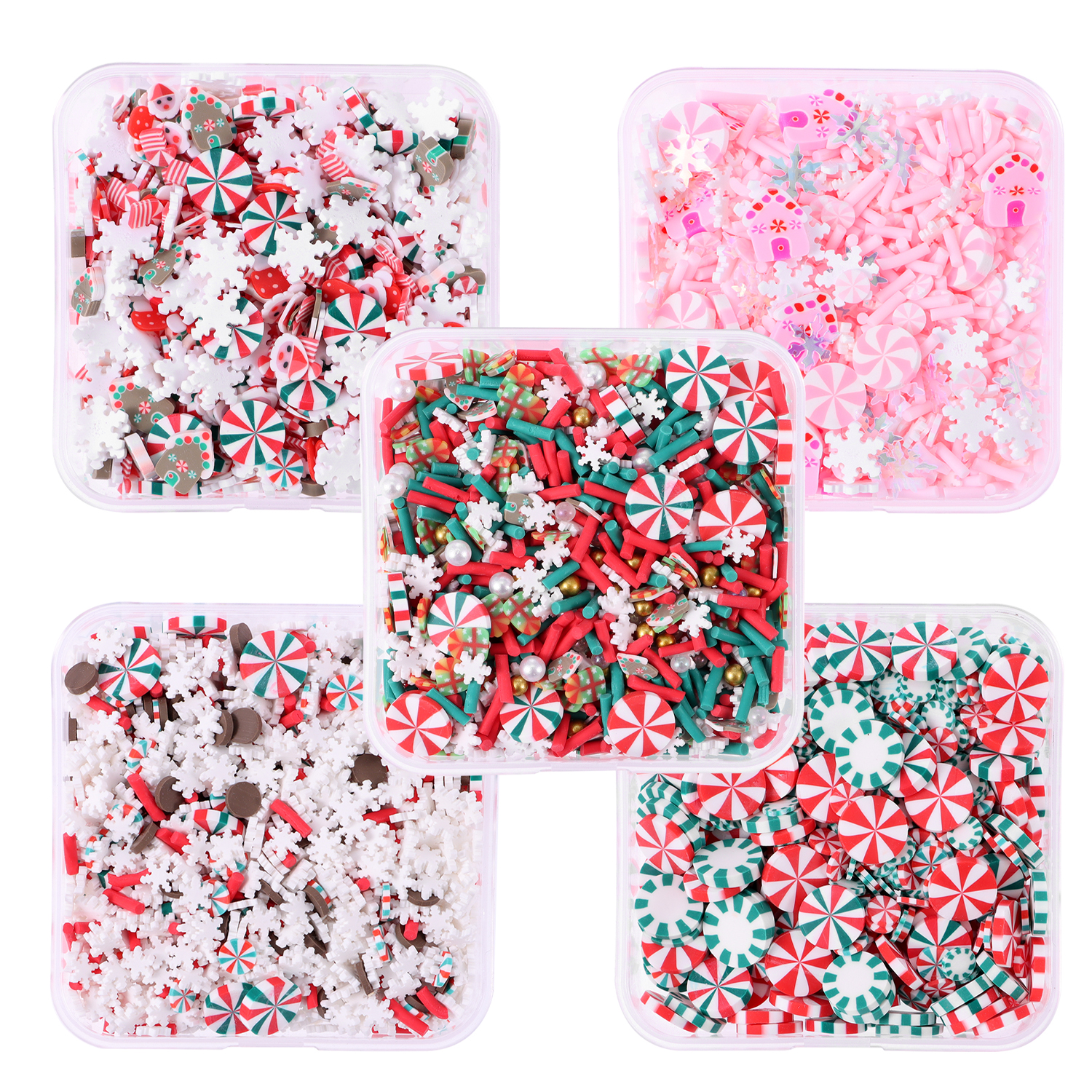40g Polymer Clay Slices Epoxy Resin Filler Cute Snowflake Holiday Slime Materials DIY Crafts Manicure Supplies