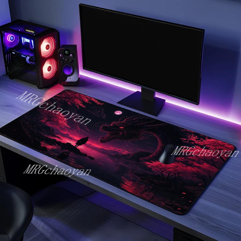 Big Gaming XXL Mouse Pad Desk Mat Phoenix Fire Bird Dragon Anime Mousepad Computer Gamer Mauspad Home Office Pc Accessories