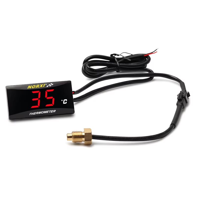 Universal Motorcycle Mini LCD Digital Oil Temperature Gauge with Sensor Waterproof Temp Meter for Scooter Motorbike