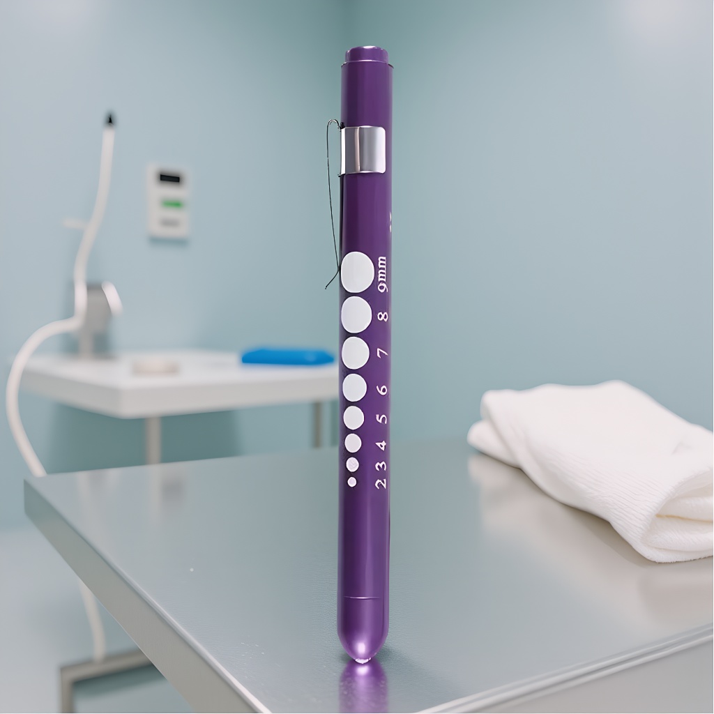 1pc Purple Aluminum Alloy Pen Light LED Flashlight, White Light Mini Flashlight (Battery Not Included)