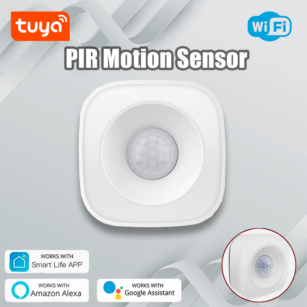 Tuya WiFi PIR Motion Sensor Wireless Smart Home Automation with Real-time App Notifications Compatible with Alexa
