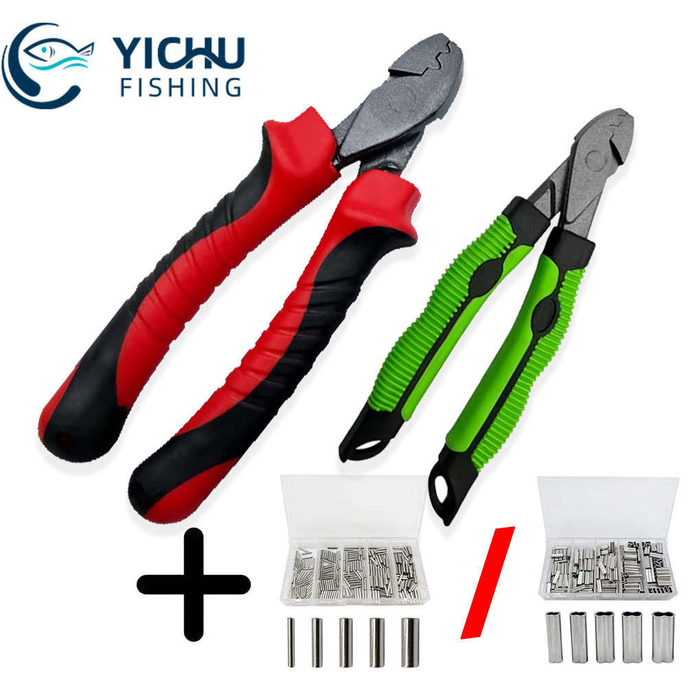 Multifunction Outdoor Portable Fishing Pliers Set Single/Double Aluminum Tube Fishing Crimp Fishing Accessories