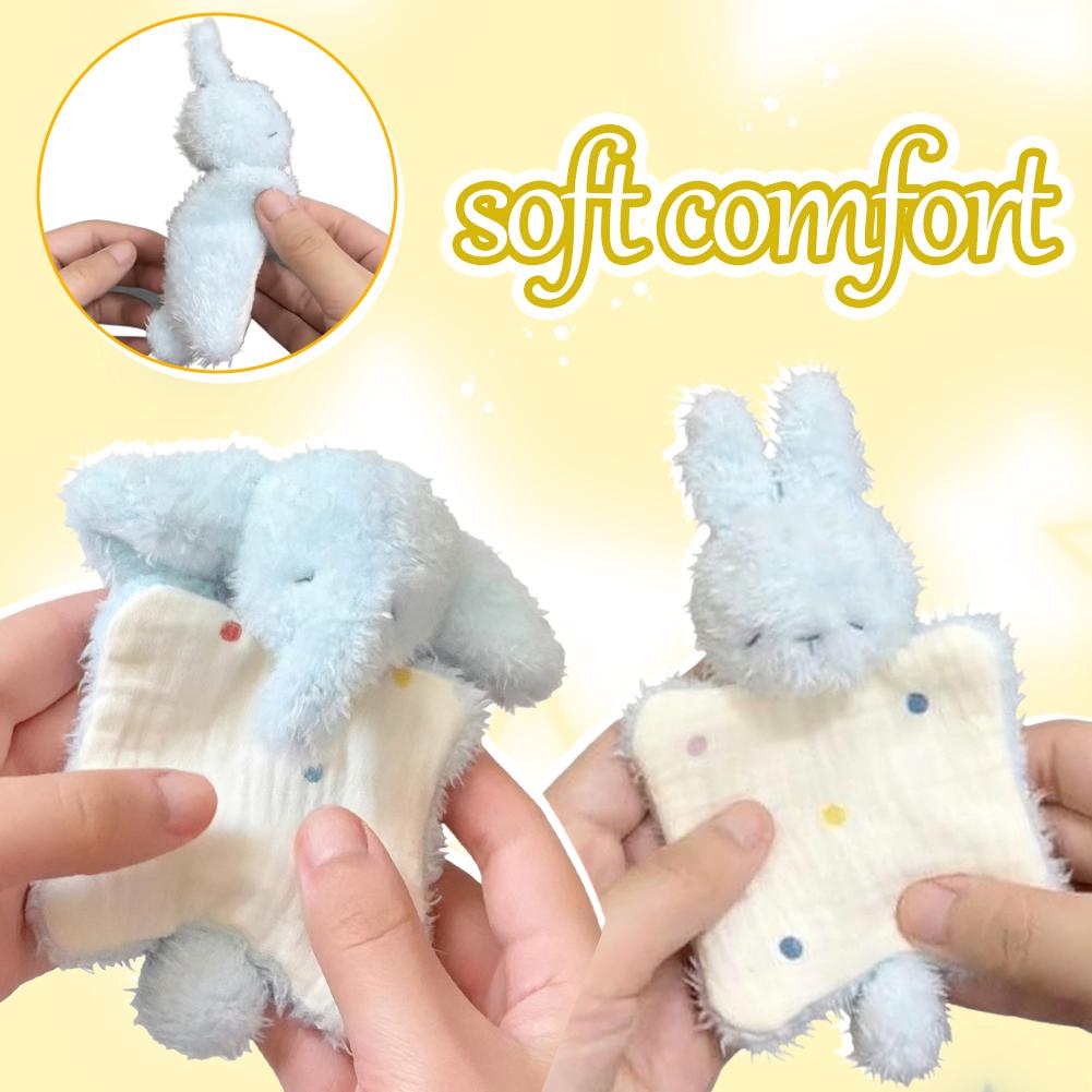 Korean Cute Fluffy Plush 3D Cartoon Elephant Rabbbit Kawaii Animal Easter Bunny Rabbit Toy Model Home Decoration