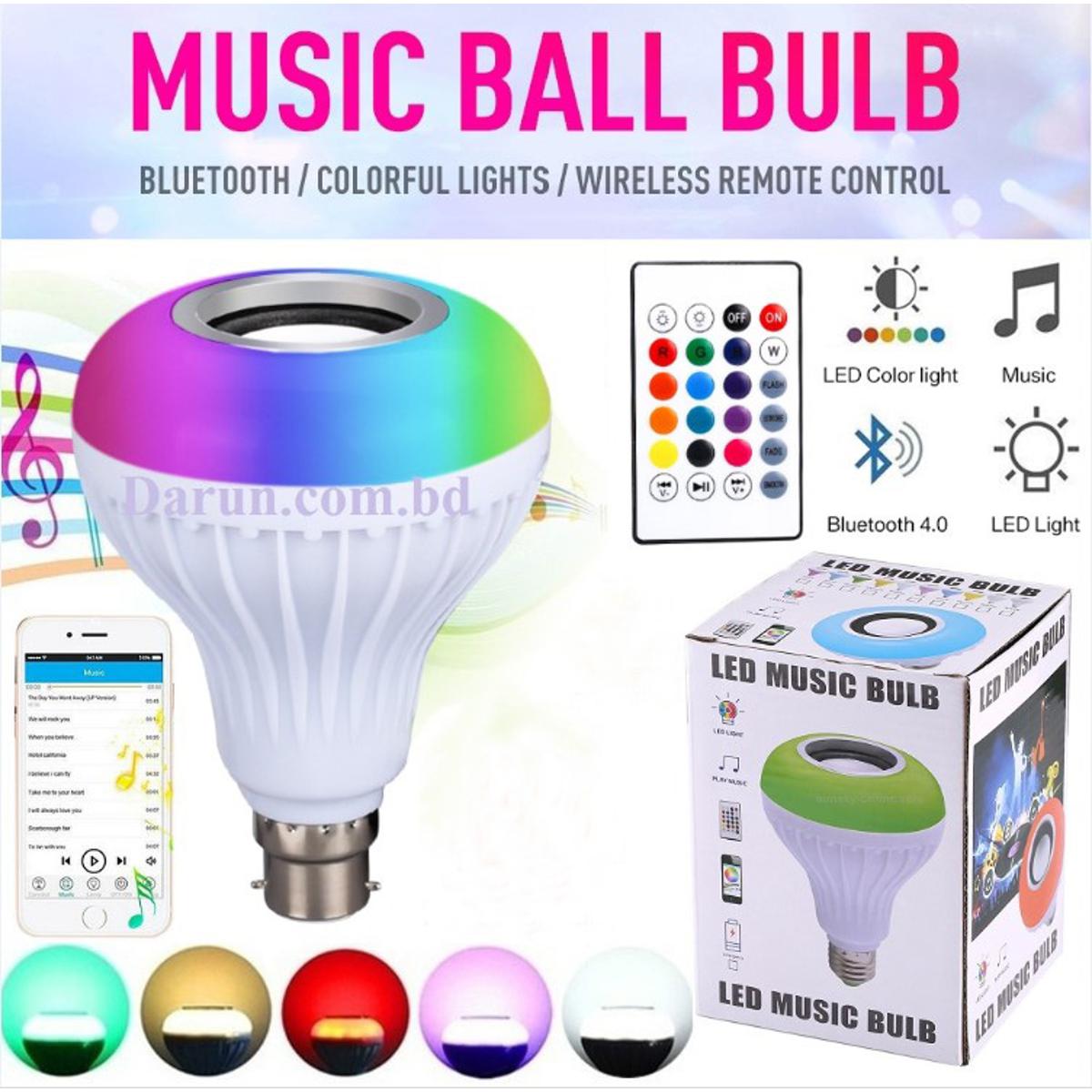 LED Music Bulb with Bluetooth Speaker & Remote Control (APP Supported