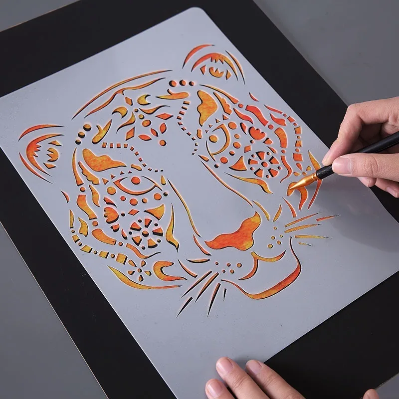 New Creative DIY Animal Theme Stencils Painting Template Lace Ruler Personalized Scratch Drawing Stencils for Painting and Decor