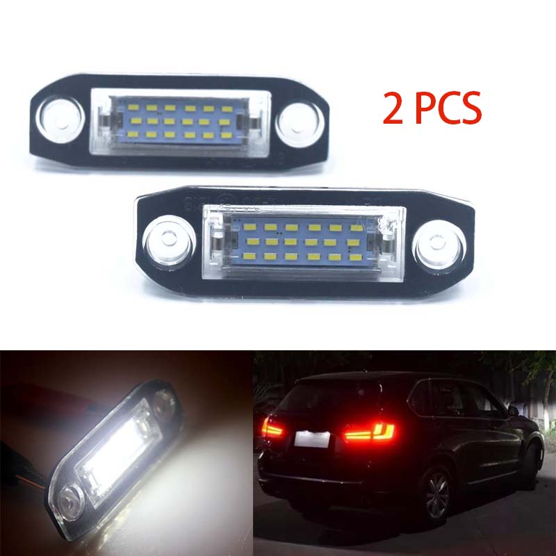 2Pcs LED light Error Free Number License Plate Lights 12V White Light Lamp For Volvo S80 XC90 S40 V60 XC60 S60 C70 V50 XC70 V70