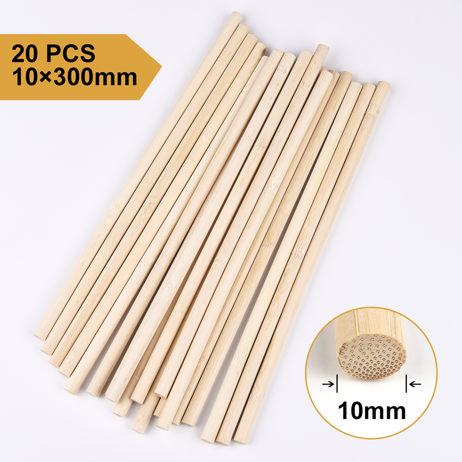 3-10mm 30cm Long Round Wooden Bamboo Sticks Rods DIY Craft Building Model Toy DIY Handmade Craft Making Woodworking