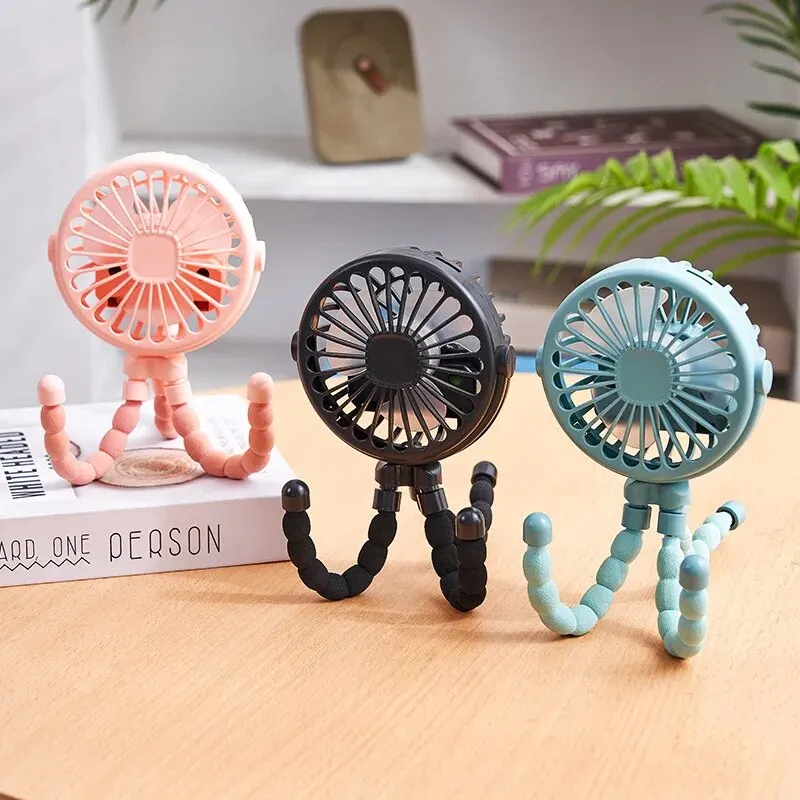 Mini Handheld Octopus Folding Multi Functional Five In One Portable Fan Silent Home Dormitory Baby Stroller Multiple Scenes