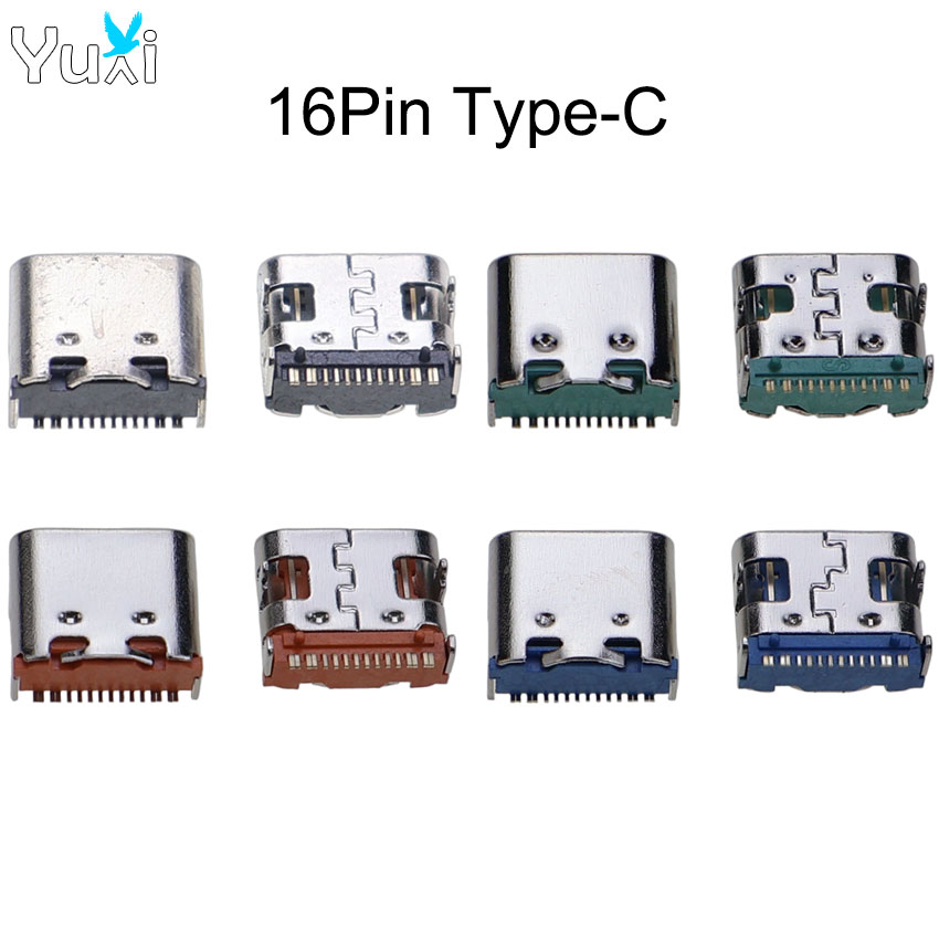 5pcs USB-C Charging Port Socket for Gamepad Repair - Solder Type C Female Connector with Metal Shell