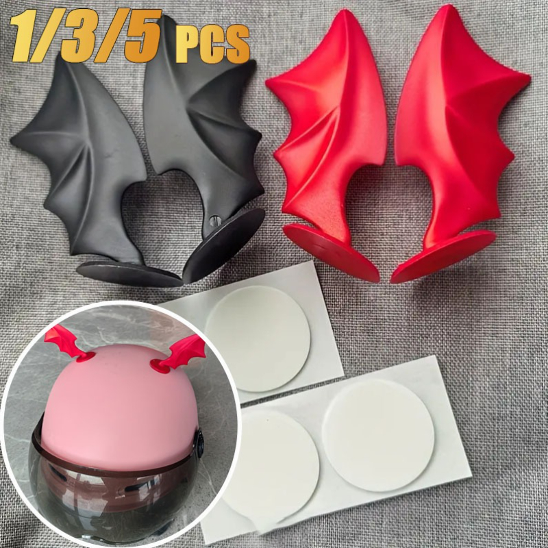 Cute Devil Horn Wings Helmet Accessories Red Black Decoration for Motorcycle Electric Bike Headset Luggage Box DIY Styling Props