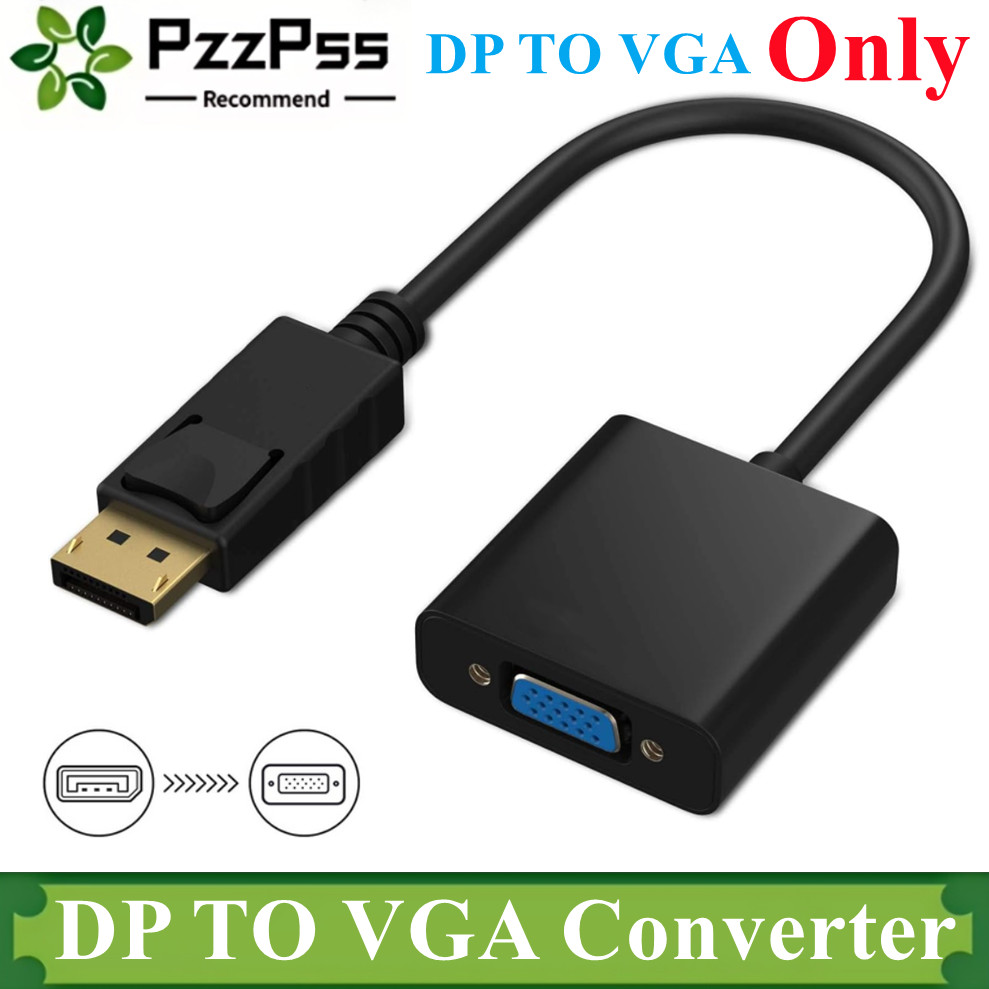 1080P DP to VGA Adapter Cable DisplayPort Male to VGA Female Converter Adapter For Projector TV Laptop Computer
