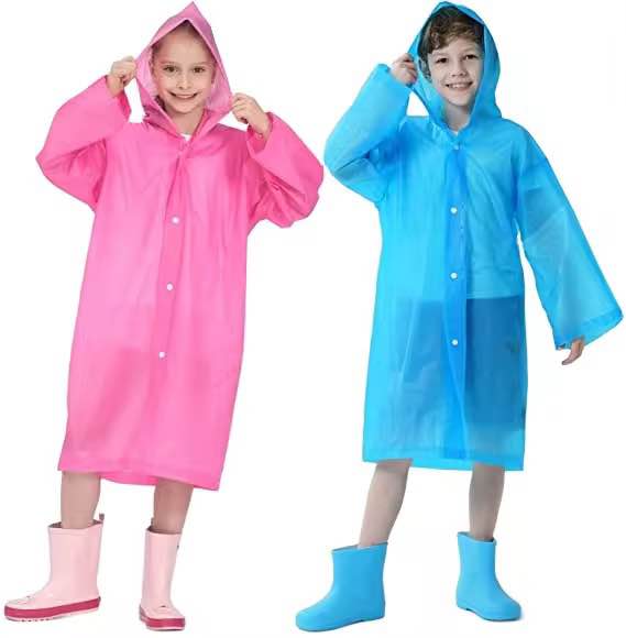 Multi-Color EVA Waterproof Kids Raincoat Rainwear for Outdoor tours| | sets the of 2