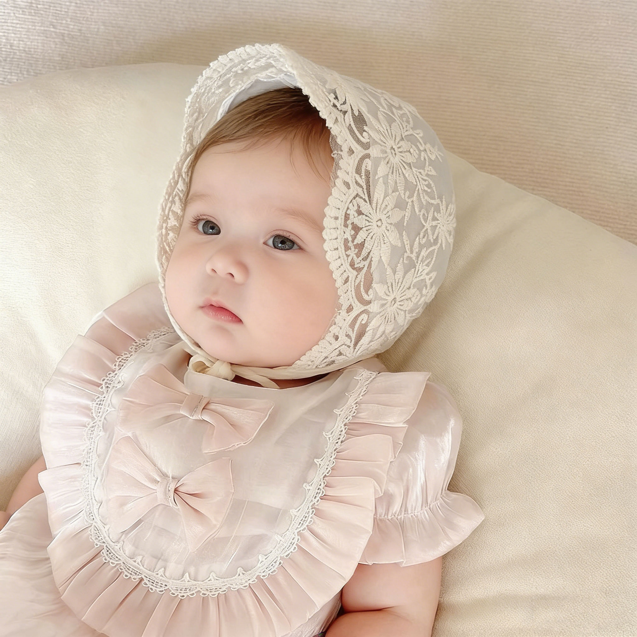 Baby Hat Spring and Autumn Lace Princess Infant Sunshade Hat Female Baby Palace Hat Summer Thin Edition