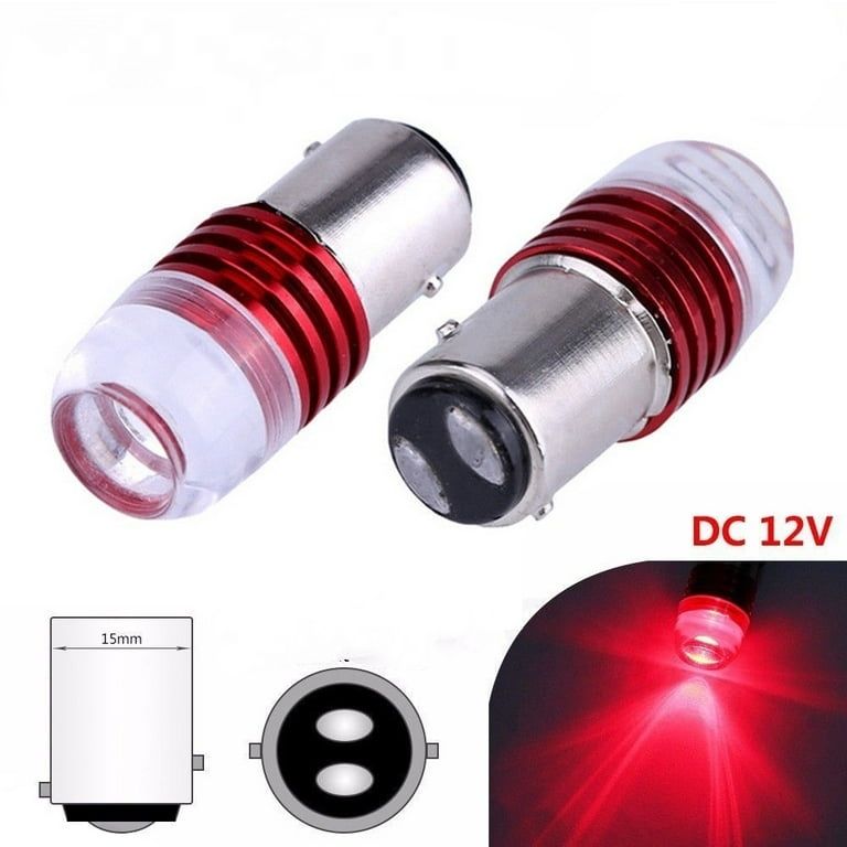 Double Point / Pin Red/Blue Led Bulb For Car And Bike (2 pcs)
