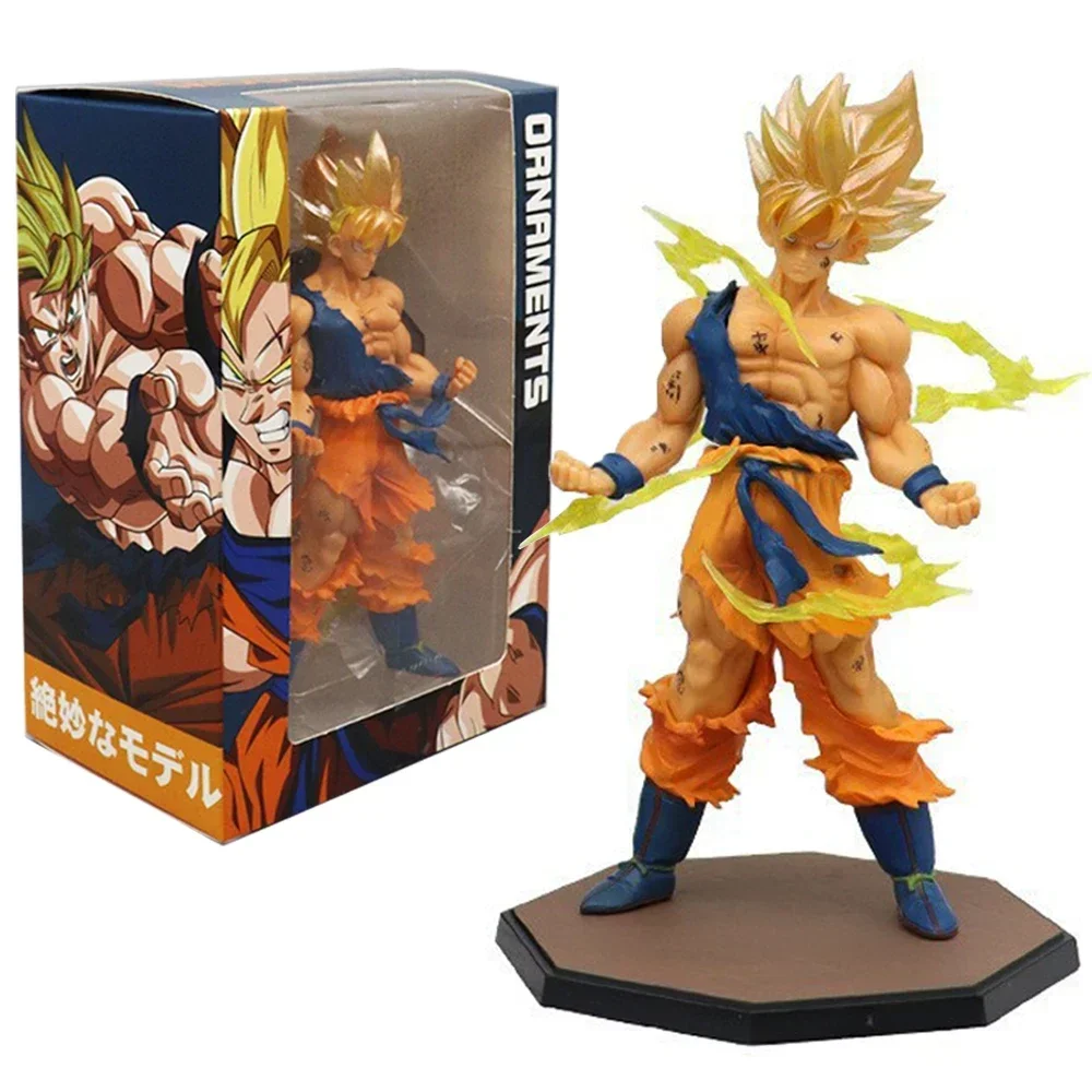 ~& Hot Dragon Ball Son Goku Super Saiyan Anime Figure 16cm Goku DBZ Action Figure Model Collectible Figurines for Kids