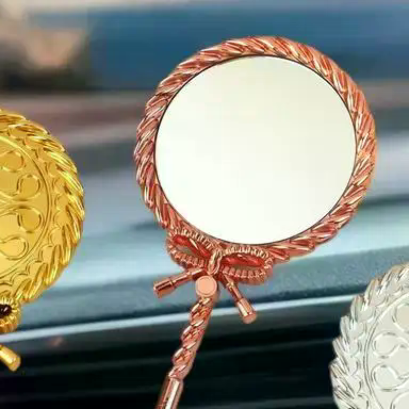Portable Vintage Handheld Makeup Mirror Hand Hold Round Cosmetic Mirrors European Style Noble Ancient Court Mirror Beauty Tool