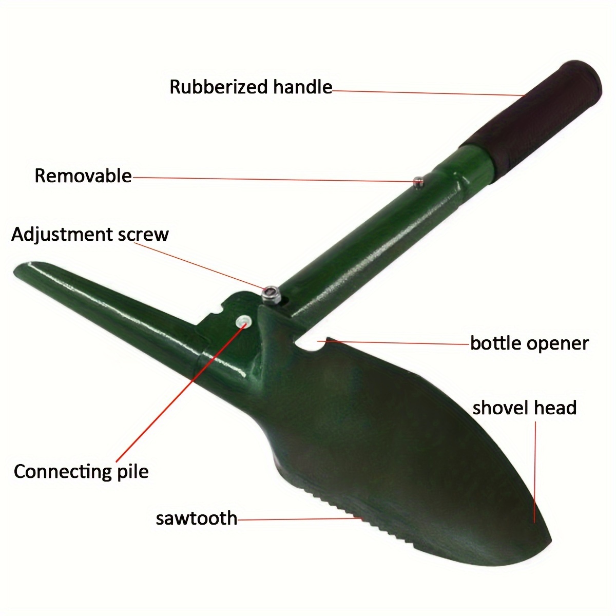 1PC Engineer Shovel Shovel Outdoor Multifunctional Folding Shovel Vehicle Camping Fishing Shovel Pickaxe