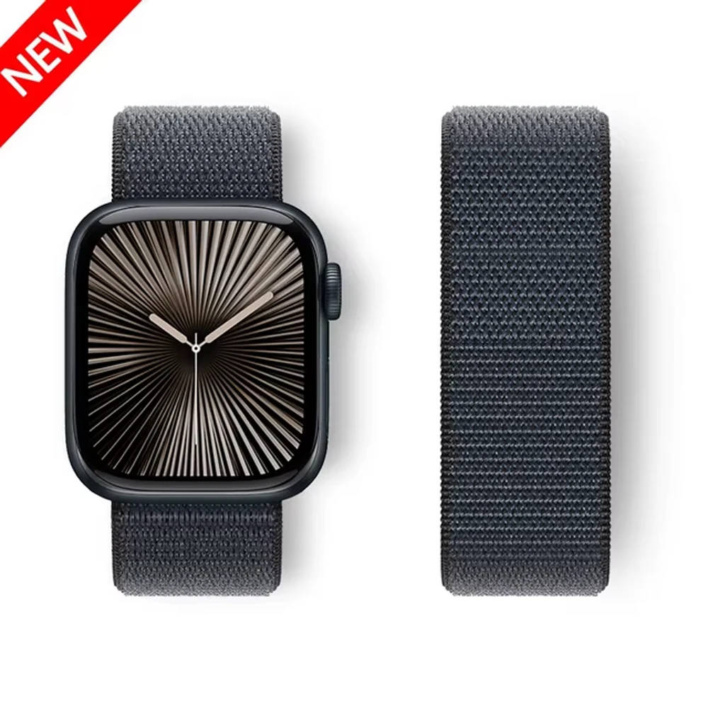 Nylon Loop Strap for apple watch bands 44mm 40mm 45mm 41mm 46 42mm 49mm 44 45 mm bracelet iWatch series 10 9 SE 7 6 5 4 Ultra 2