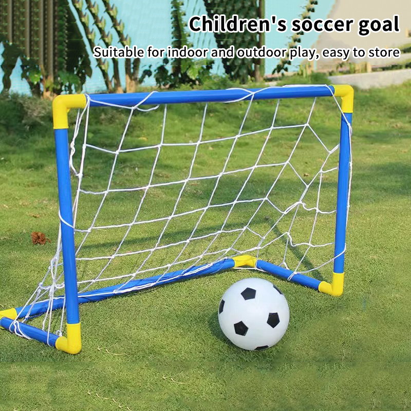 1Set Lightweight Portable Mini Soccer Goal Set with Net, Pump and Ball for Indoor Outdoor Park Beach Training