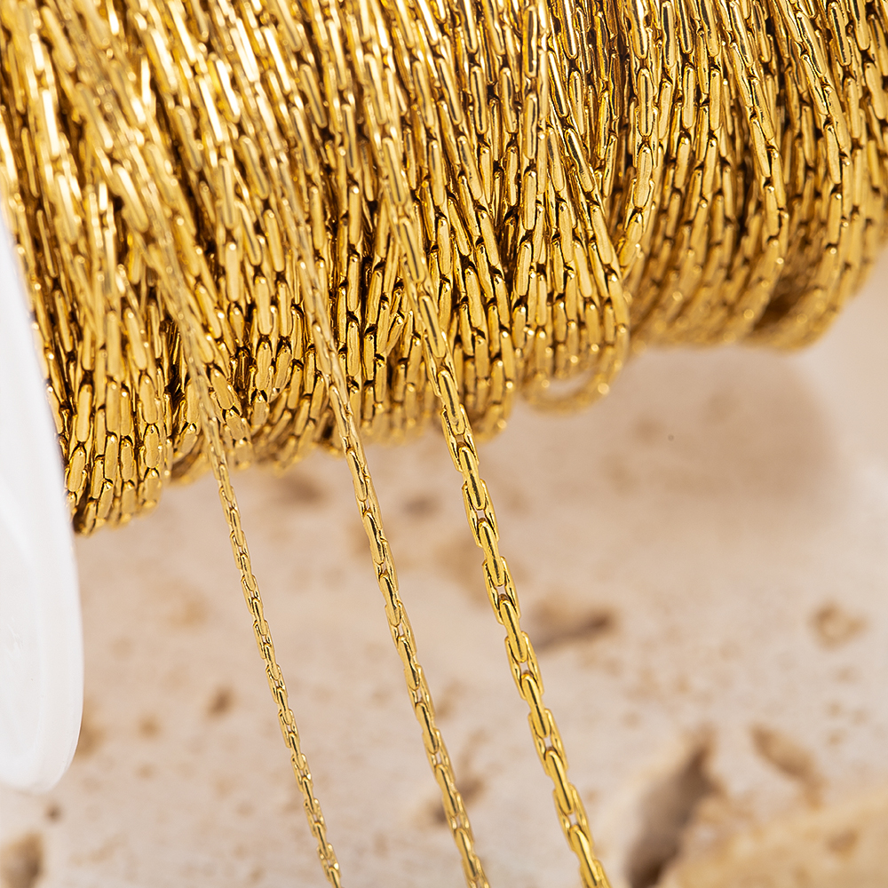 1Meter Stainless Steel Gold Color Fine Chain for DIY Necklace Bracelet Body Chain Jewelry Making Wholesale