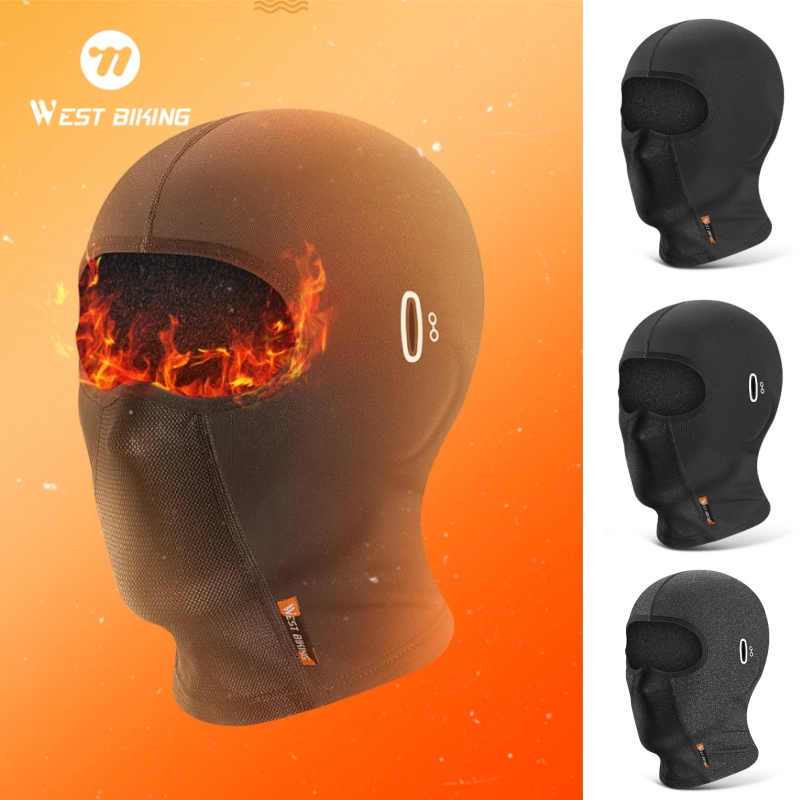 WEST BIKING Winter Men Cycling Caps Motorcycle Fleece Balaclava Mask Running Ski Hiking Hat Bicycle Windproof Thermal Sport Gear