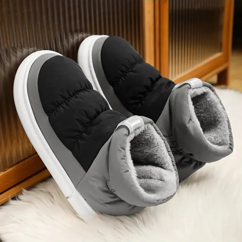 Snow Boots Men Women Winter 2025 New Lovers Plush Thick Comfortable Cotton Shoes Waterproof Anti Slip Outdoor Couple Shoes Flats