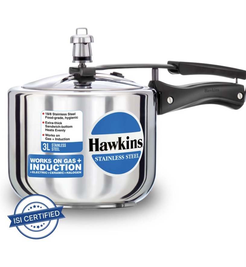 Hawkins Stainless Steel Tall (Hss3T) 3 L Induction Bottom Pressure Cooker (Stainless Steel)