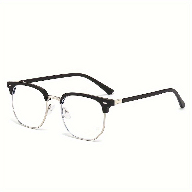 1 Piece of Men's Casual Style Half Framed Glasses PC Lenses Decorative Glasses Black Ideal Choice