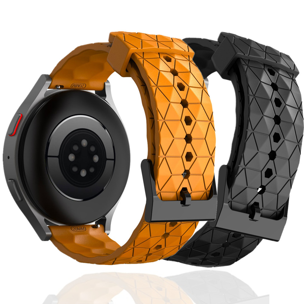 20mm 22mm Silicone Strap for Watch 7 6 5 4 44 40mm/Active 2 Football Pattern Sport Band for Watch GT2-3