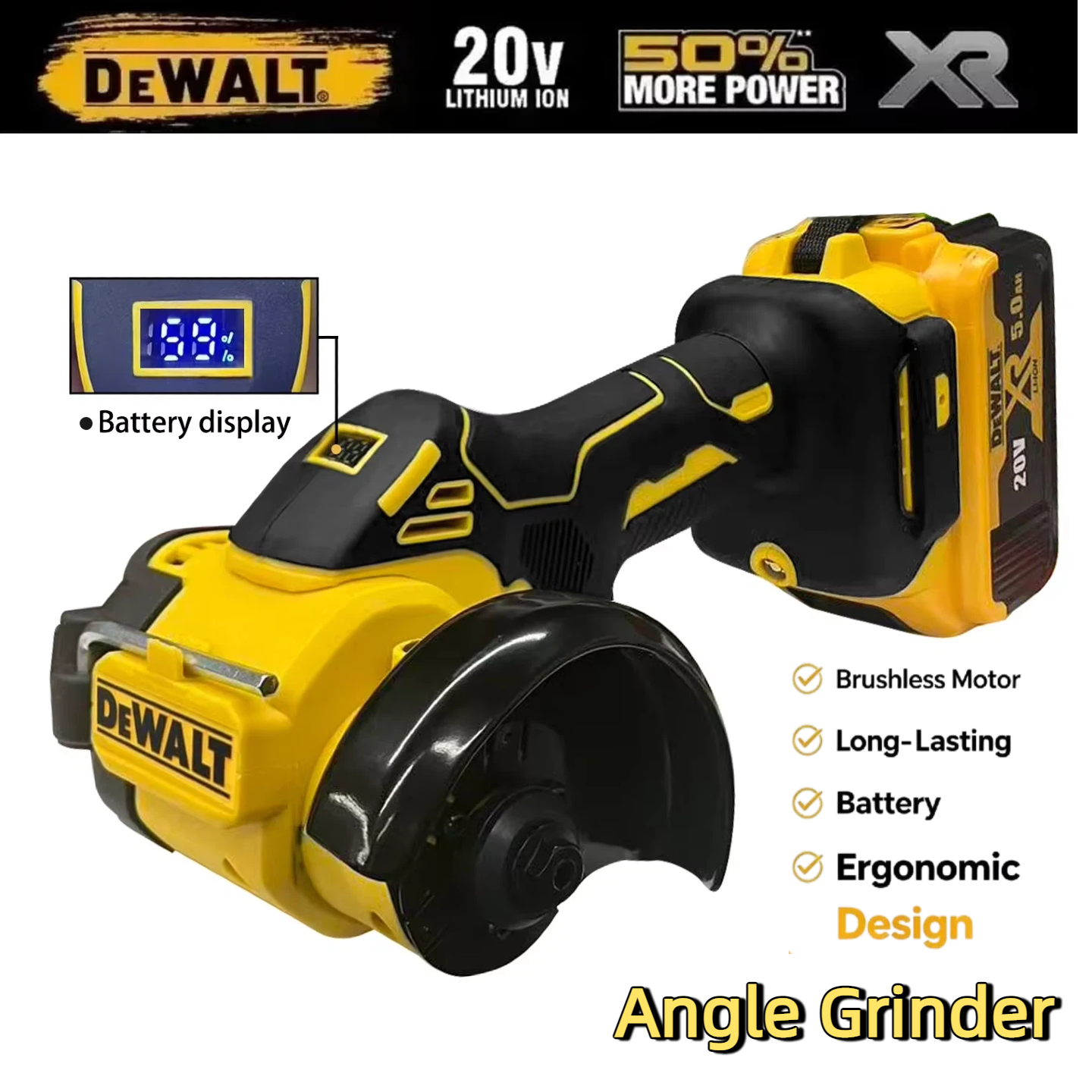 Electric Cordless 16.8V Angle Grinder 6500r/Min Lithium Battery Mini Grinding& Polishing Machine Diamond Cutting EU Plug