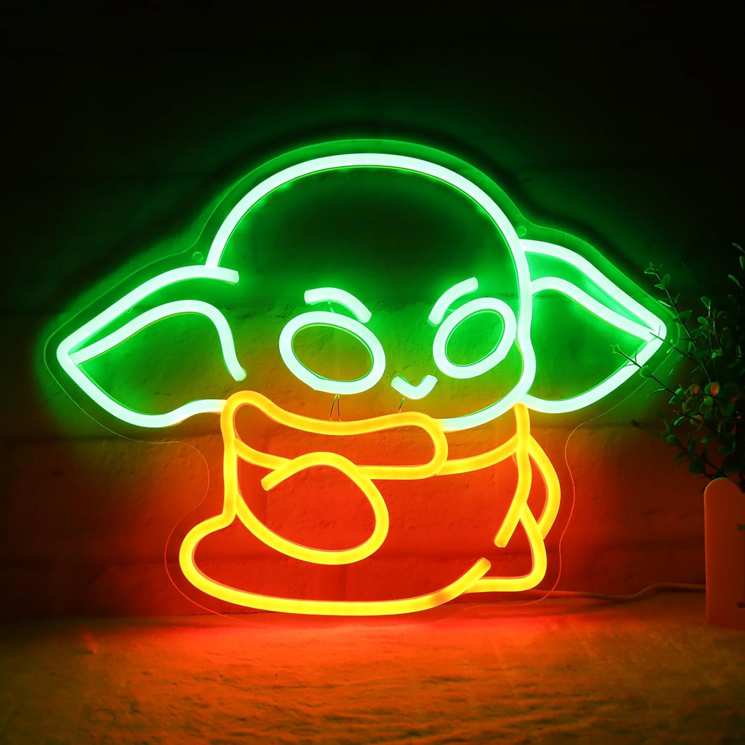 Baby Alien Neon Sign Alien Decoration Green Alien Glow Sign Bedroom Living Room Men's Cave Party Birthday Wall Decoration