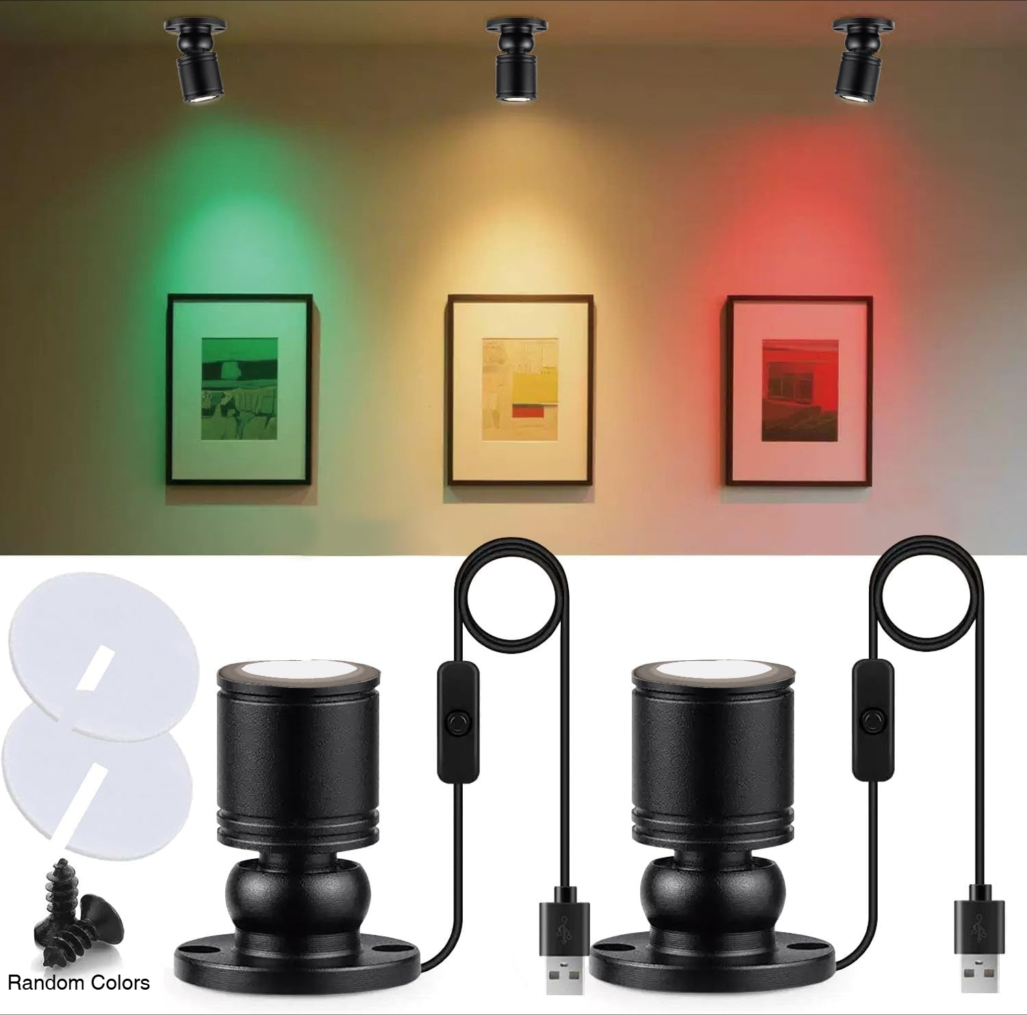 USB Mini LED Spotlight 5V Ceiling Spot 1W Surface Mounted Jewelry Lamp 360° Adjustable howcase Pattern Showcase Light Room Decor