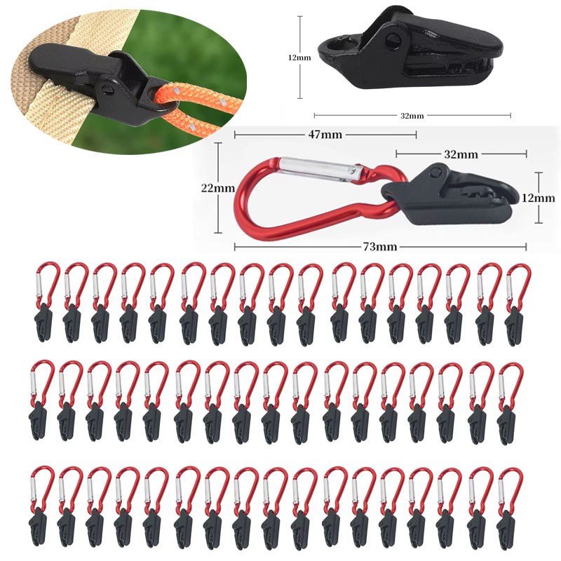 Sturdy Camping Tent Clips (10/20/50pcs): Anti-Wind Crocodile Clamps - Fixed Tarpaulin & Tent Hooks for Outdoor Use