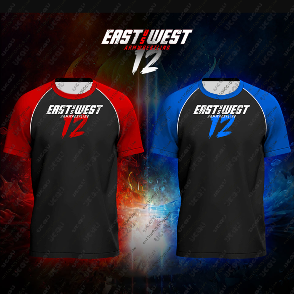 2026 Winter Arm Wrestling Youth Men Kids Girls Tops Game East vs West 12 Jersey Fitness Breathable Outdoor Sports Casual T Shirt