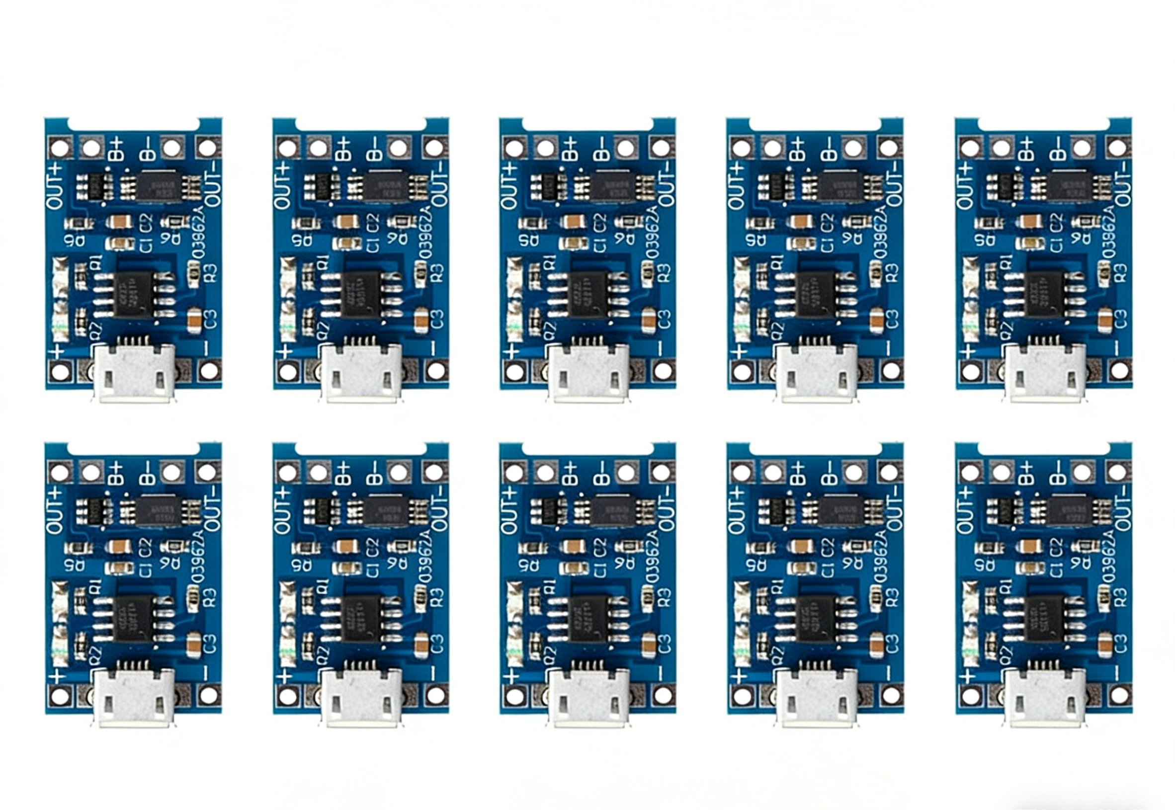 10PCS 18650 Lithium Battery Charging Board TP4056 Mini/Micro USB Charging Board 5V 1A with Protection Charge Module