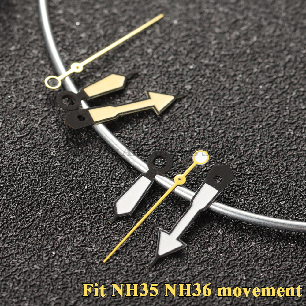 Fit NH35 Diving Watch Hands Yellow Red Blue White Black Silver Watch Accessories For NH35/NH36/4R/7S Movement Watches Pointers