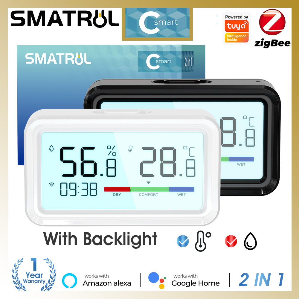 Zigbee Weather Station Digital Thermometer Room Tuya Smart Hygrometer Electronic Table Clock Temperature And Humidity Sensor