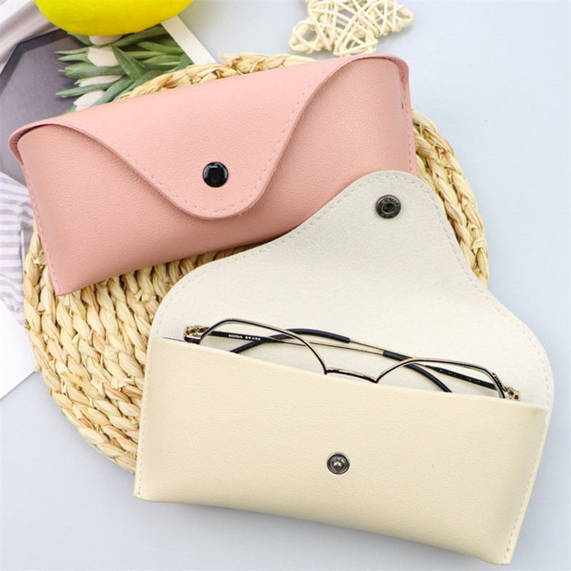Durable Leather Buckle Eye Glasses Sunglasses Case Holder Lightweight Protector Box Solid Color Pouch Bag Easy To Carry