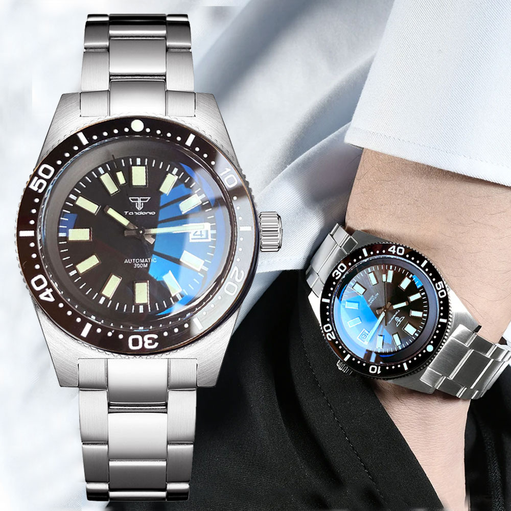 41mm Titanium Diver NH35A Automatic watch 200M waterproof Men Watch Sapphire Glass 3.8 o'clock Date Black Ceramic Bezel