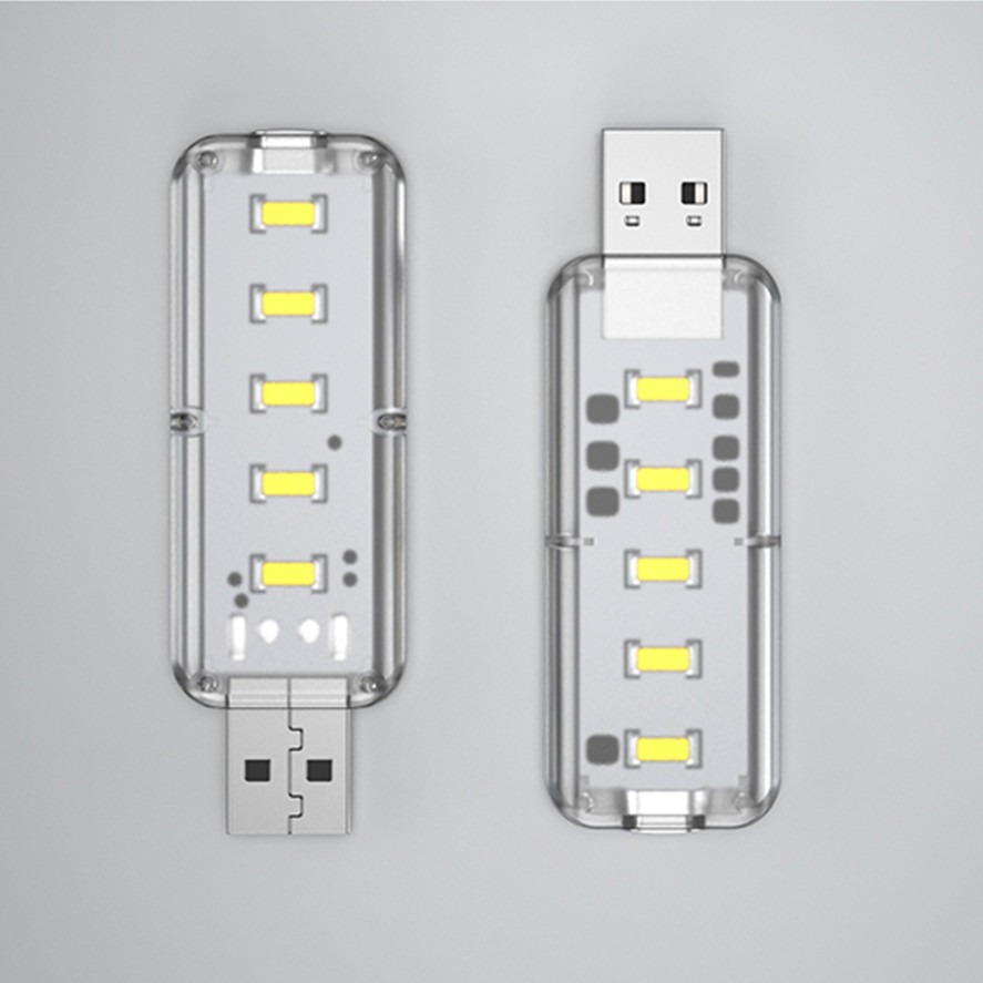 Mini Portable DC 5V USB Touch Switch Night Light 5 LED For Bedroom Study PC Laptop Mobile Power Bank Plug in Lighting 1/5/10PCS