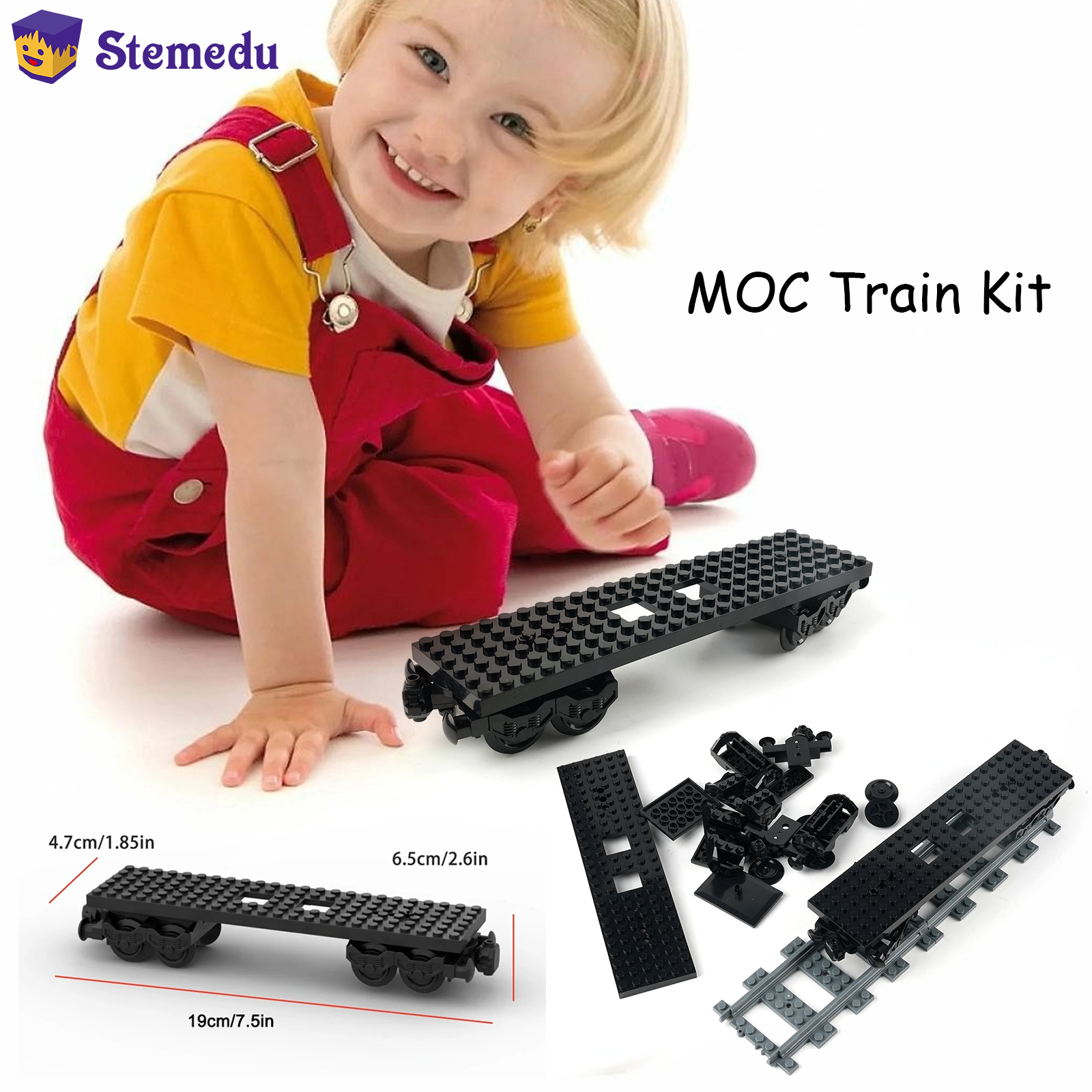 MOC Train Track Kit DIY Car 6x24 Base Top Plate Parts Wheels Building Blocks Technical Parts 92339 92088 2871 91994 74784 4025