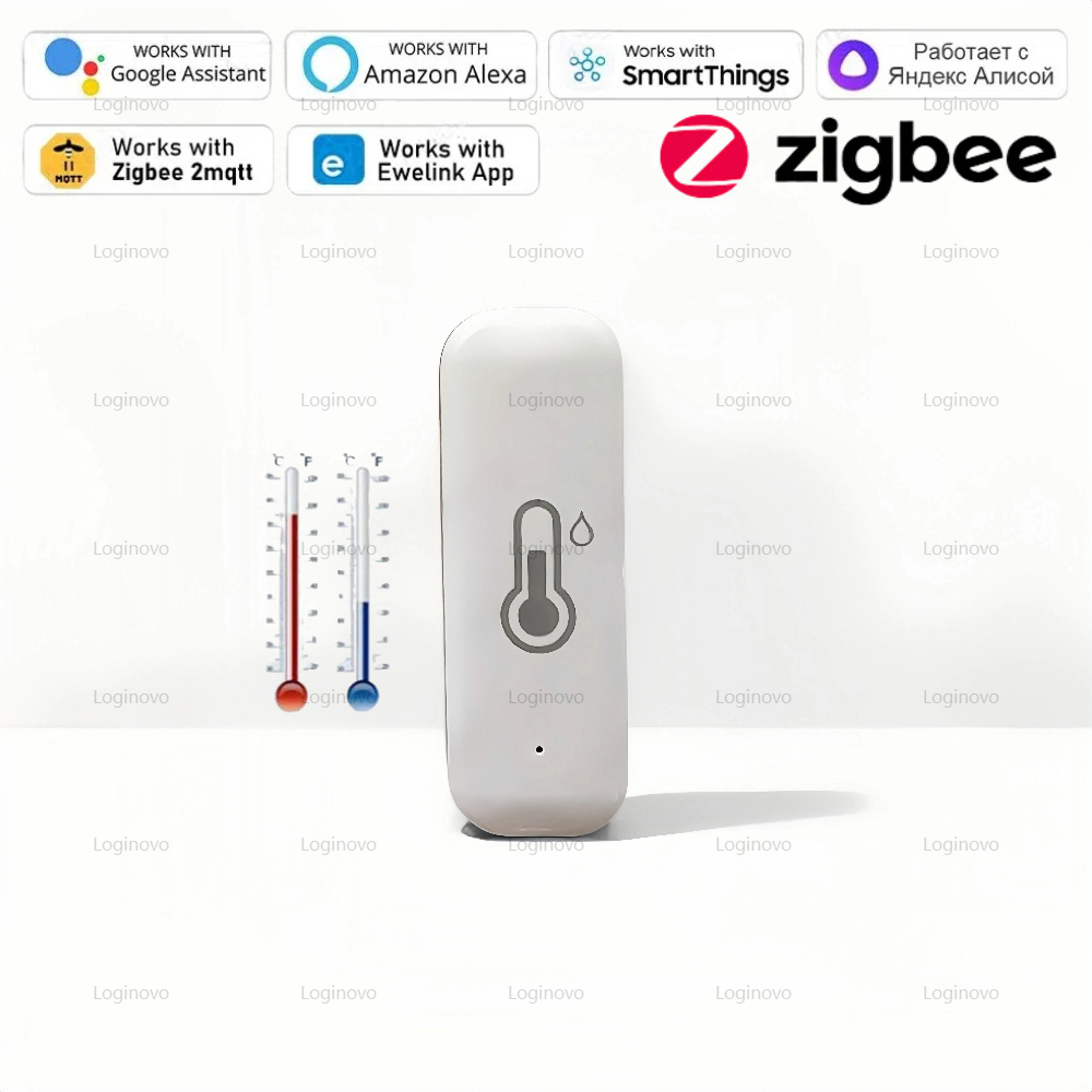 Zigbee Temperature And Humidity Sensor Detector Meter Smart Home Battery Powered Thermometer Hygrometer For Ewelink Alexa Google