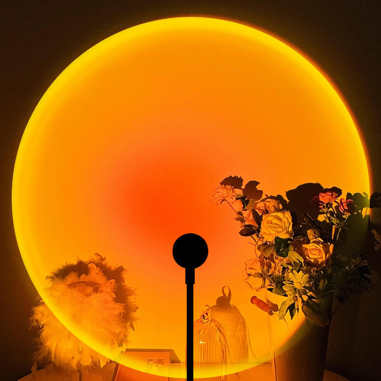1PC Adjustable Sunset Projector Lamp, USB Rainbow Night Light for Bedroom, Living Room, Party, Photography Decor