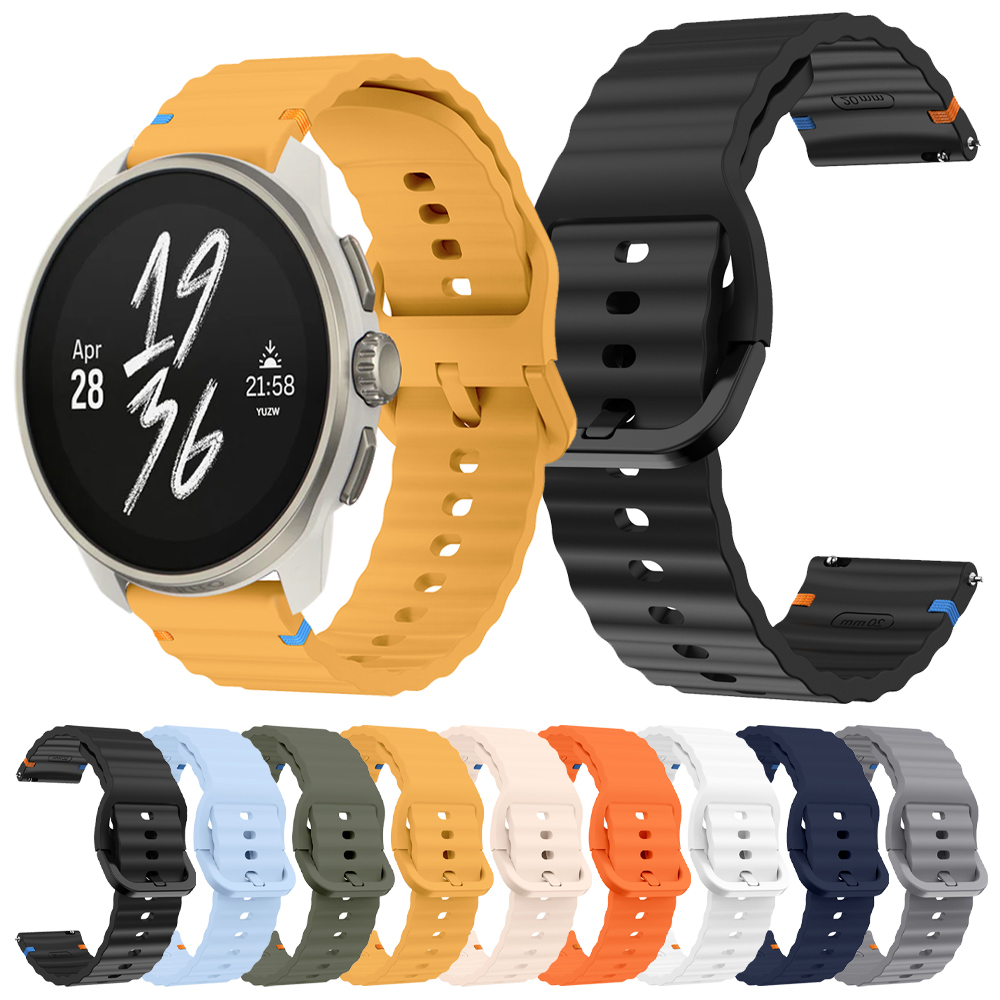 1pcs Wave Watch Strap For SUUNTO RACE/RACE S/VERTICAL/OCEAN/5 PEAK/9 PEAK PRO Smartwatch Band 22mm 20mm Silicone Sport Bracelet