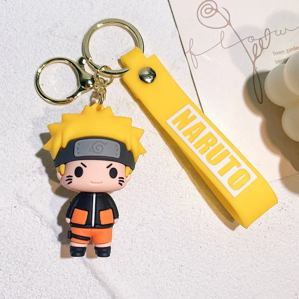 Fashion Naruto Keychain Anime Figure Haruno Sakura Hatake Kakashi Gaara Uzumaki Naruto PVC Pendant key Rings for Kids Toy pen gpt