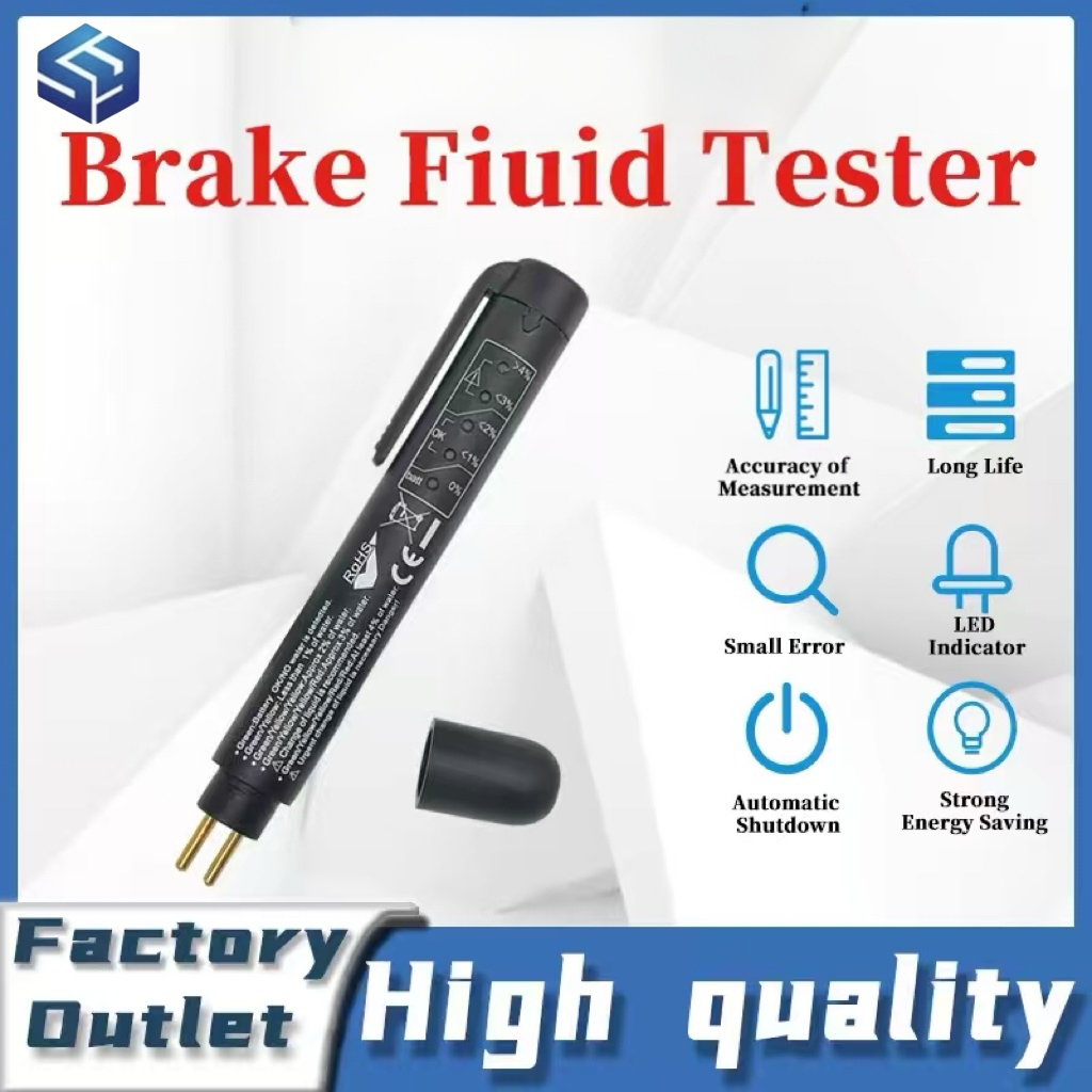 1PC Brake Fluid Tester Auto Brake Oil Detector Test Pen DOT3/4/5 Oil Test Pen with 5 LED Indicators Car Diagnostic Tool