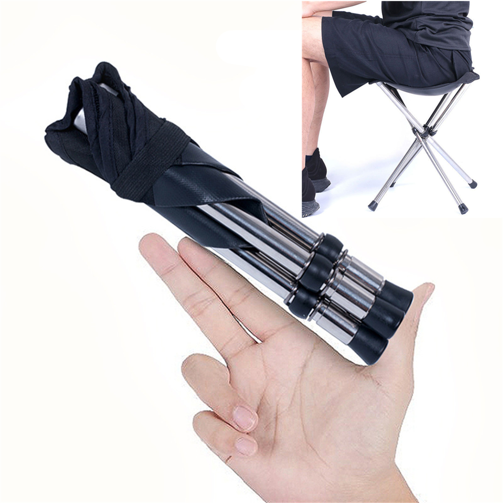 Stainless Steel Fishing Chair Barbecue Folding Stool Outdoor Camp Hiking Picnic Travel Seat Chair Collapsible Seat Aluminum