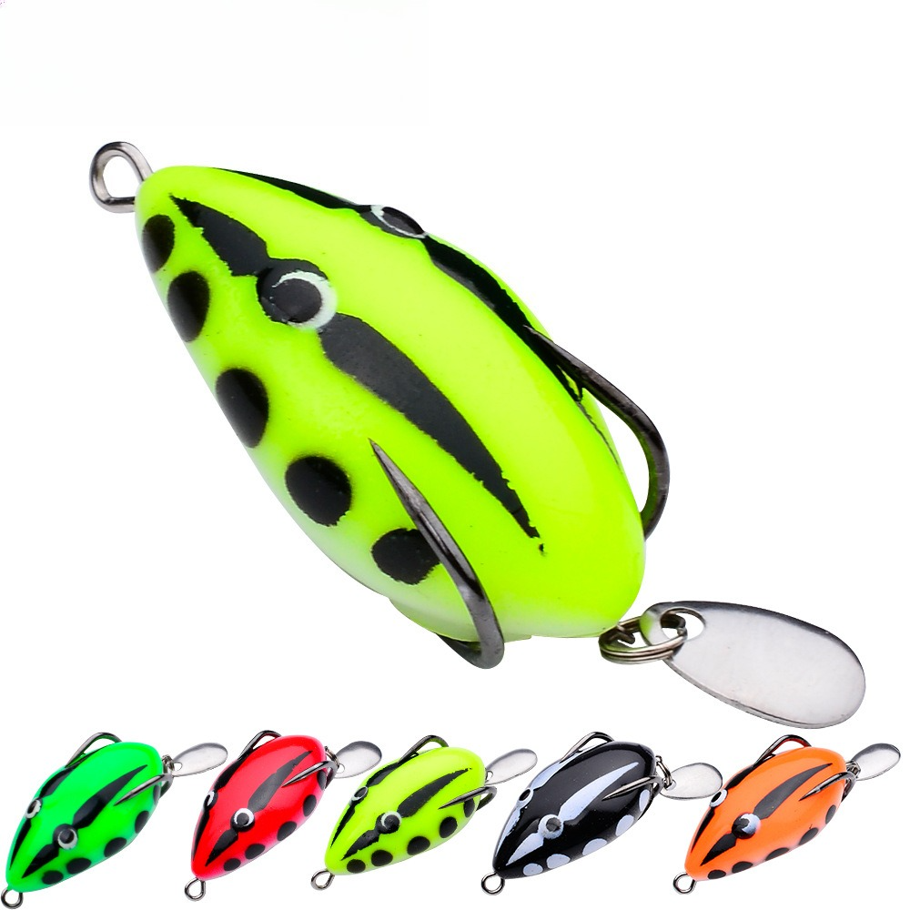 1pc Realistic Frog Mini Lure 4cm5g Artificial Lure Black Bass Soft Bait Metal Spinner Lures Practical Professional Fishing Gear