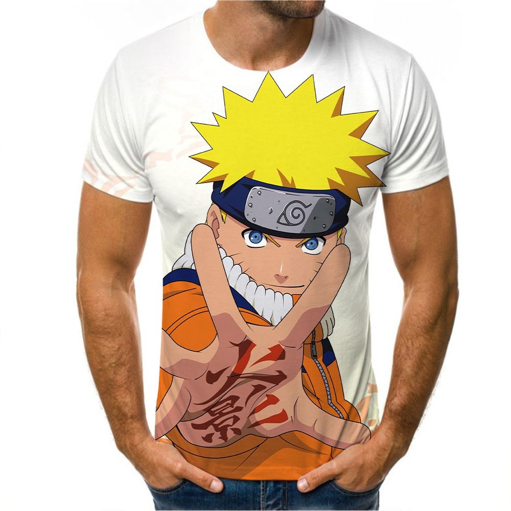 2026 Summer Anime Leisure Short-Sleeved Naruto Uzumaki Print 3D Quick-Dry T-Shirt for Men - Casual Shirt