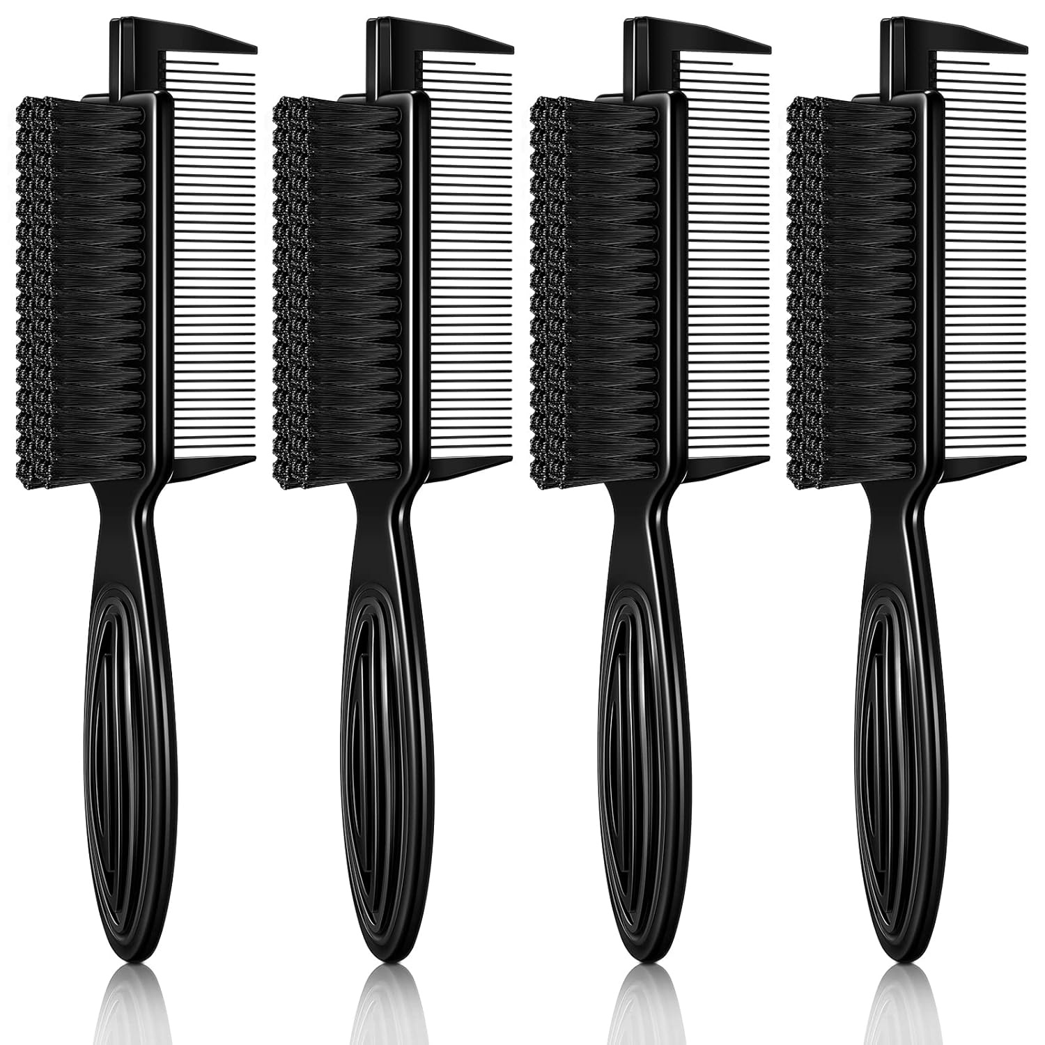 2-in-1 Barber Fade Brush Nylon Brush with Comb Professional for Barber and Stylist Comb Hair Tool Men Styling Brush